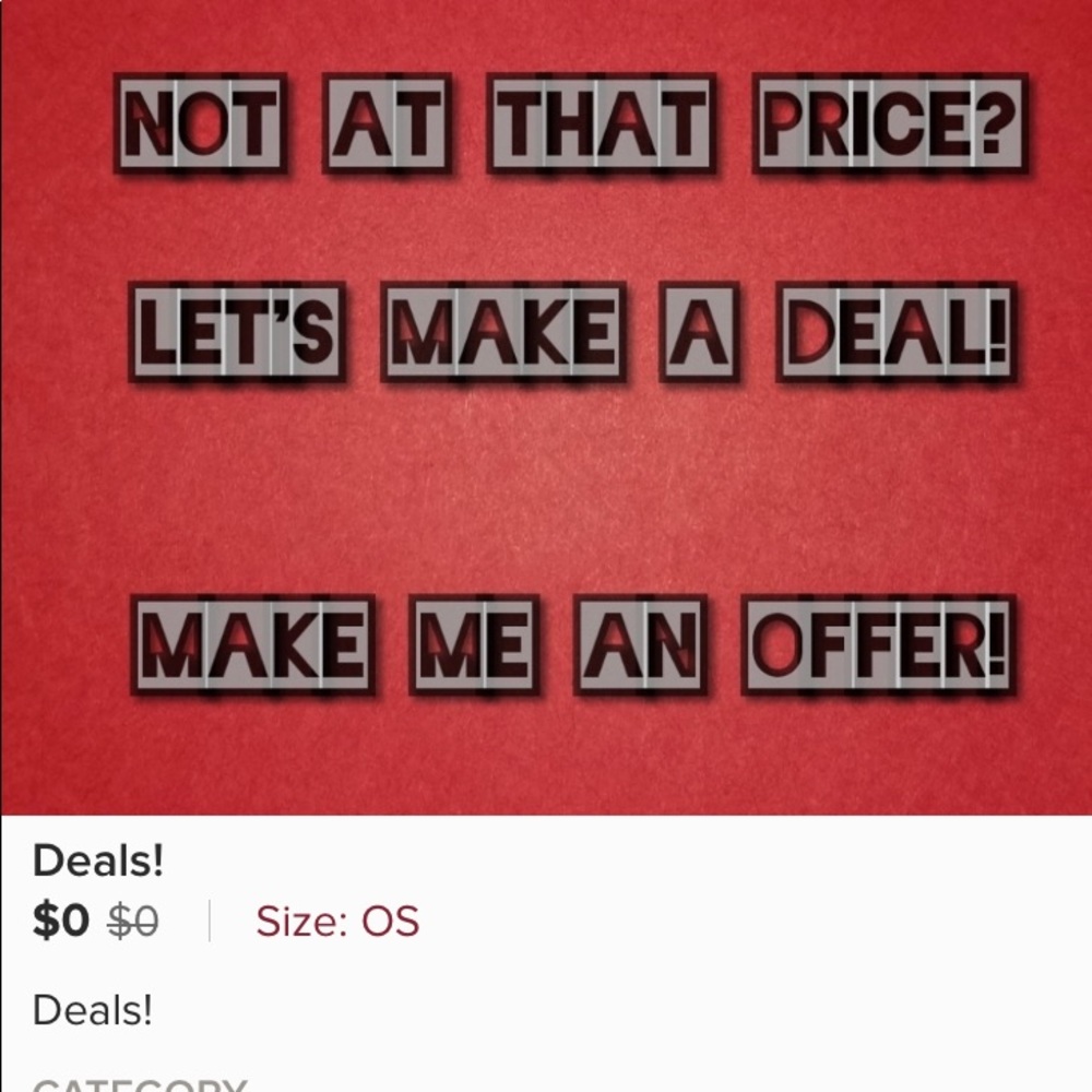 Hi guys!  Lets make a deal!